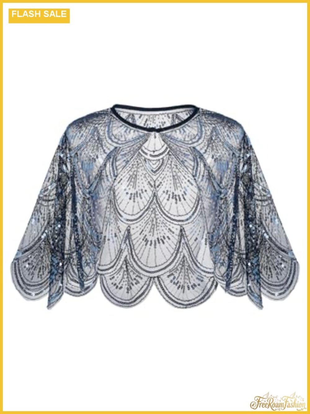 Beaded Sequin Shawl Wrap Evening Cover Up for Gatsby Party